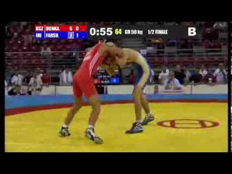 F.Isvand (IRI) vs Z.Dunkanbaev (KGZ) 50kg 1/2 Final - GR - 2013 Junior World Championships