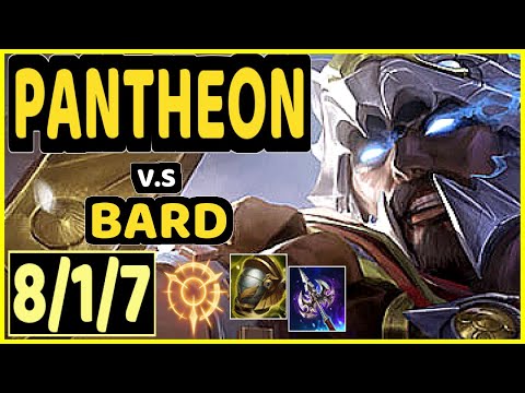 SMOOTHIE (PANTHEON) vs BARD - 8/1/7 KDA BOTTOM SUPPORT GAMEPLAY - NA Ranked GRANDMASTER