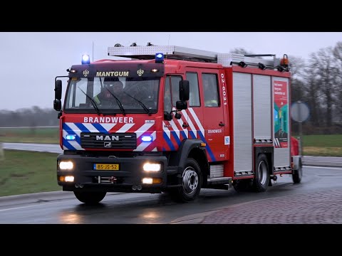 P1, Brandweer Mantgum [TS 02-6031 & VI 02-60VI] naar dier in kelder Walddyk Driezum