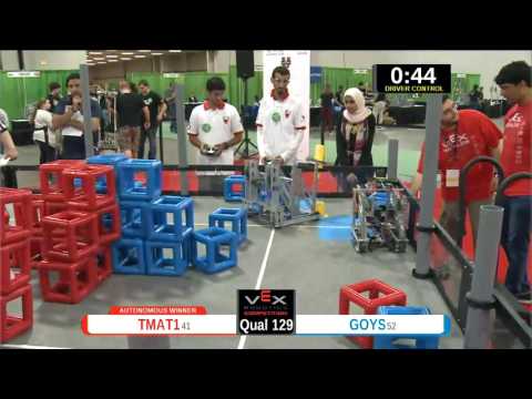 2015 VEXU Q129 - TMAT1 vs GOYS - 42 to 7-Division Div-VEX U-VEX Worlds 2015
