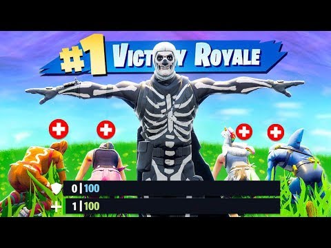 1HP vs 4 MAN SQUAD!! in Fortnite