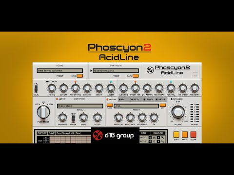 Phoscyon 2 Acidline by D16 |  Demo of all the presets | Roland TB 303 Emulation VST Plugin