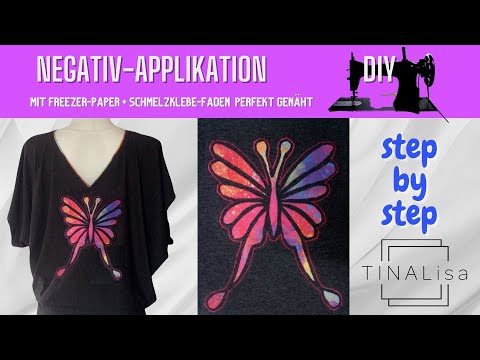 Negativapplikation mit Freezer-Paper und Schmelzklebefaden sauber und perfekt nähen