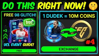 GLITCH! FREE 98 OVR Player - UCL Event Guide, 0 to 100 OVR as F2P in FC Mobile [Ep 4]