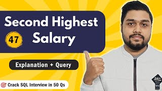 YouTube video 'Second Highest Salary | Leetcode 176 | Crack SQL Interviews in 50 Qs  #mysql #leetcode'