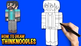 How to draw Thinknoodles - Minecraft - Easy step-by-step drawing lessons for kids
