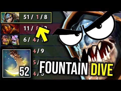 FOUNTAIN DIVING 51 KILLS..!! Cancer +52 Permanet Agi Slark Fountain Dive by Ana 7.21c | Dota 2