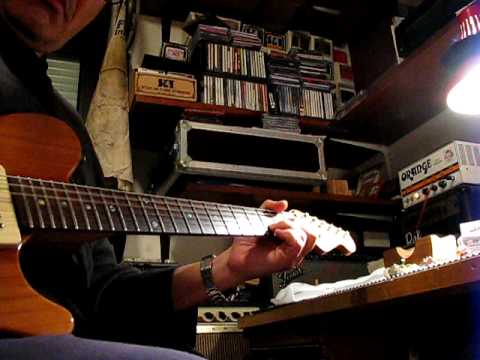 Orange Tiny Terror+Warmoth Koa guitar with 1958 Gibson P90 pickups.