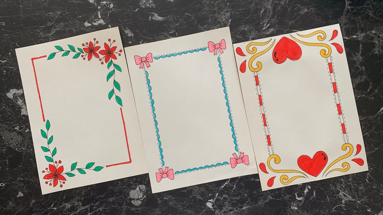 3 Border Designs for Project File Decoration for School Project