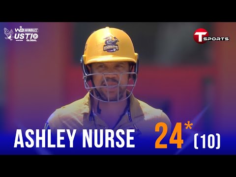 Ashley Nurse 's amazing batting against the Triton's, 24 off 10 at a strike rate of 240 🔥