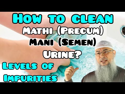How to clean from Mathi (Precum) Mani (Semen), Urine? Levels of impurities in Islam  Assim al hakeem