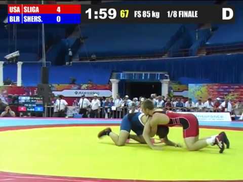 2012 Cadet Worlds 85kg - Mitch Sliga (USA) vs. Vadzim Shershan (BLR)