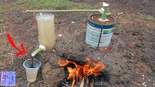 Hệ Thống Lọc Nước Nhiễm Phân Bò Thành Nước Tinh Khiết. Sinh Tồn Build Water Filter Tank Primitive