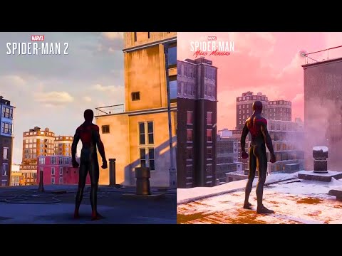 SPIDERMAN 2 VS SPIDERMAN MILES MORALES (MAP COMPARISON)