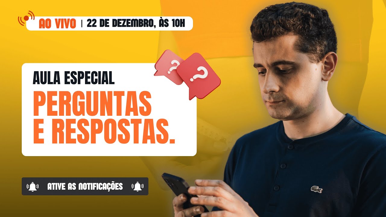 Aula especial: tira-dúvidas | Ative as notificações.