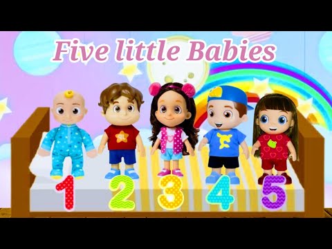 MARIA CLARA E JP EM FIVE LITTLE BABIES ON THE BED-CINCO BEBEZINHOS PULANDO-동요와 어린이 노래 |KIDS SONG