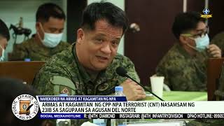 Mga kagamitan at baril ng teroristang NPA nasamsam na 23IB sa Agusan del Norte