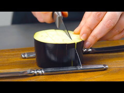Slice The Eggplant 8 Times & Pull It Apart | 2...