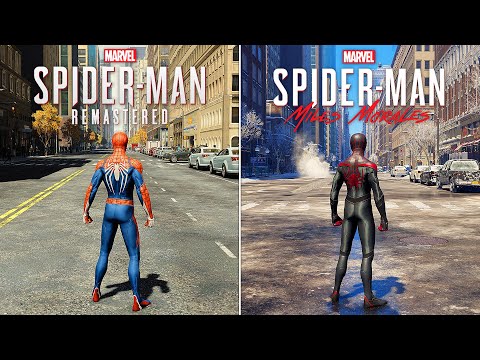 Spider-Man Remastered vs Spider-Man Miles Morales - Physics and Details Comparison