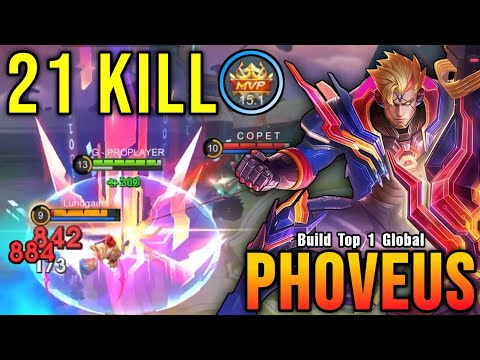 21 Kills!! Matrix Raider Phoveus STARLIGHT Skin!! - Build Top 1 Global Phoveus ~ MLBB