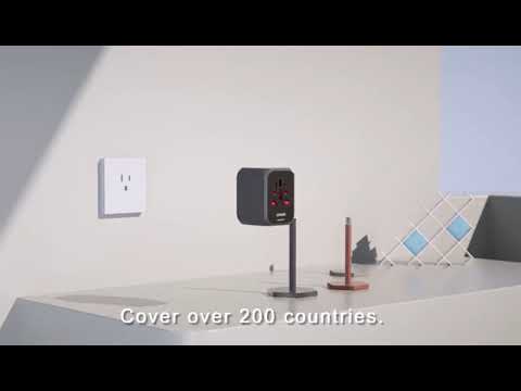 Adaptateur de voyage Universel Intelligent - USB/Type-C - Compatible dans tous les pays - Second Medium