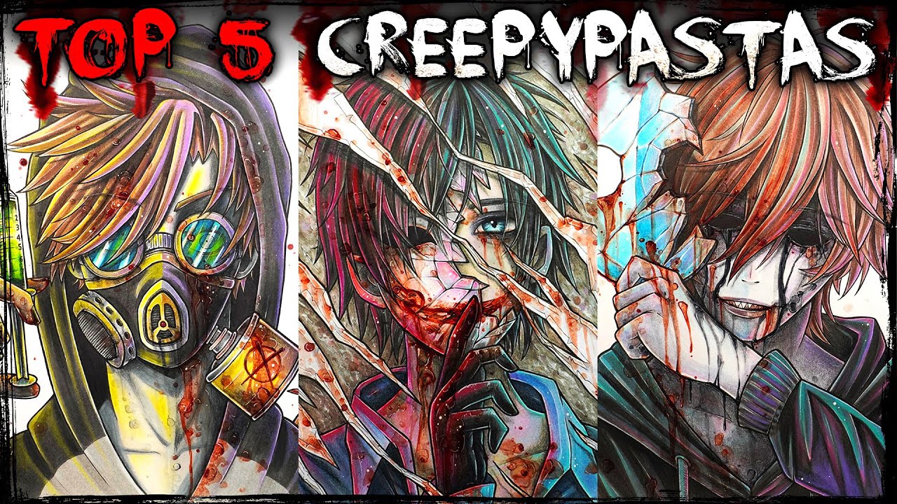 Top 5 Scary Stories 💀 (Creepypasta + Drawing) Eyeless Jack, X-Virus, Bloody Painter + More!