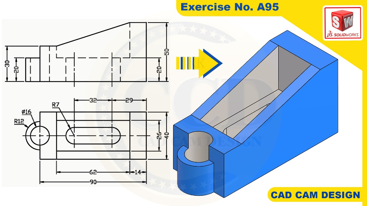 SolidWorks Tutorial for beginners Exercise A95