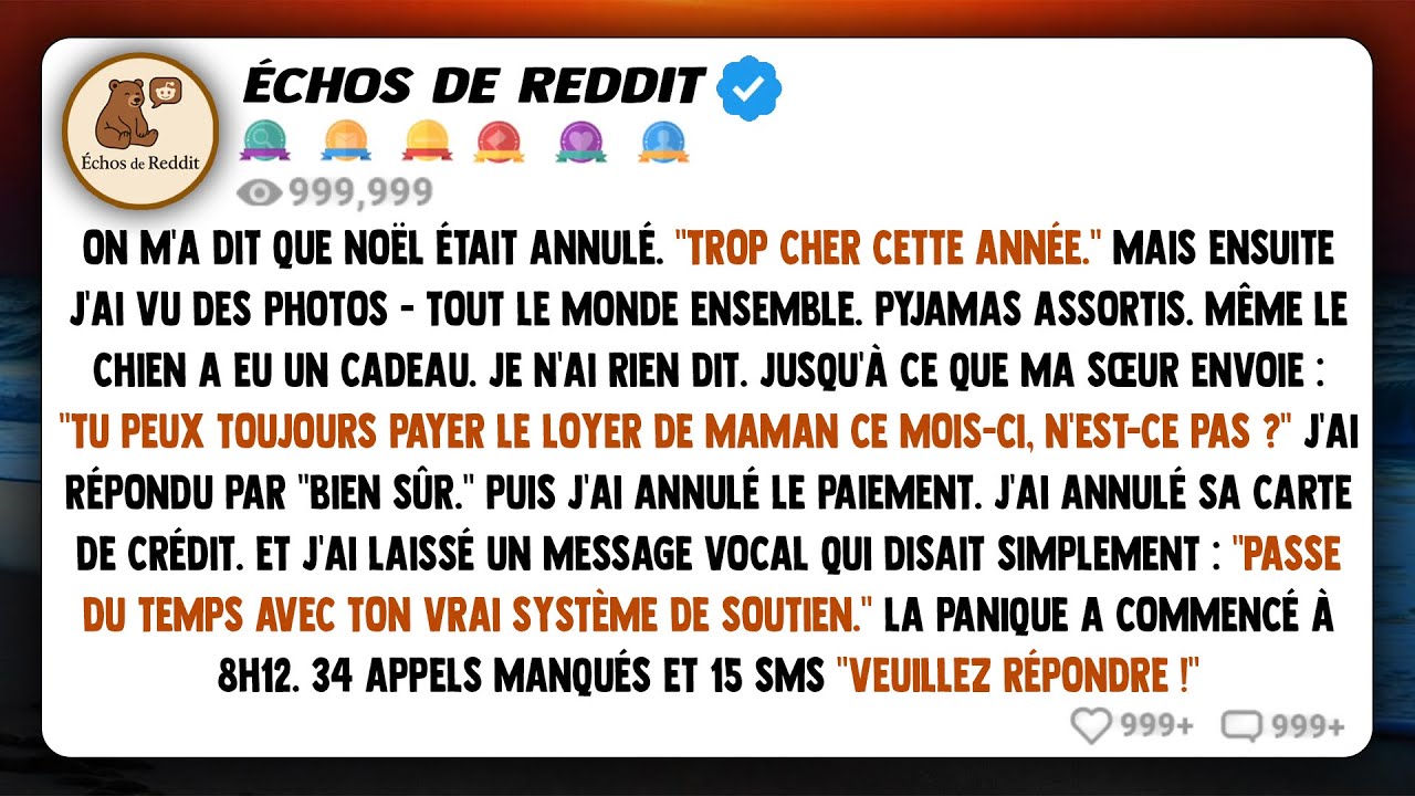 On m'a dit que Noël était annulé. « Trop cher cette année. » Mais ensuite j'ai vu des photos