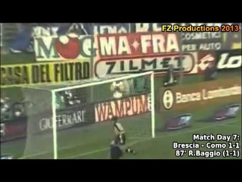 Serie A 2002-2003, day 7 Brescia - Como 1-1 (R.Baggio goal)