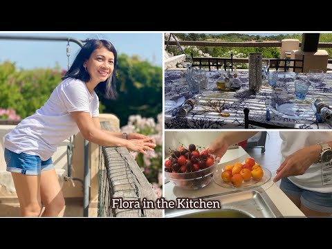 Flora moves to Sardinia Beach. Espresso Caffè moka pot. Insalata. Sardinian Pane Carasau/flatbread.