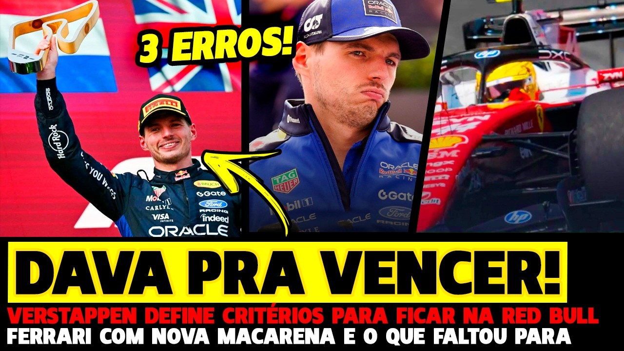 3 ERROS QUE TIRARAM VITÓRIA DE VERSTAPPEN, MACARENA 2.0 NA FERRARI E VERSTAPPEN SE ABRE | FÓRMULA 1
