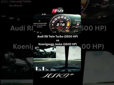 Audi R8 Twin Turbo vs Koenigsegg Jesko Absolut #streetracing #germancars #jdmcars #supercars #cars