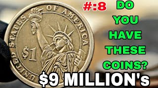 Top 8 Most Valuable pennies Rare Nickels, Quarter,One Dollar coins In HISTORY Pennies Worth money!