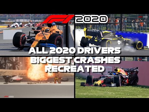 F1 2020 GAME: RECREATING ALL THE 2020 DRIVERS BIGGEST CRASHES