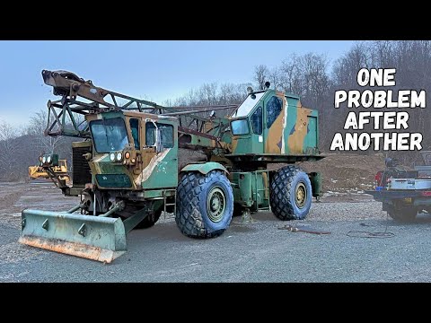 1960s MILLITARY Crane has been sitting ITS ENTIRE LIFE! Only 81 Original Hours! Will it RUN & Drive?