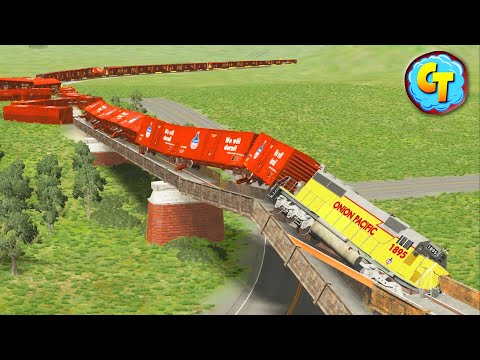 ✅ Extremely Long Train Accidents and Derailments ✅ Beamng Drive