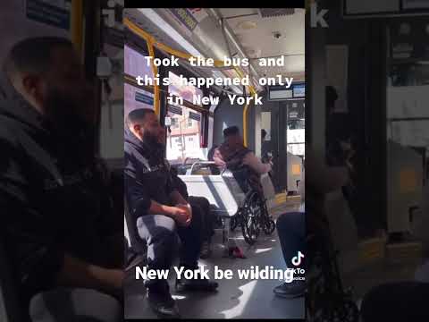 Handicap man stands up for himself 😳😱 #newyork #tiktok #sturdy #bus #fight #beef
