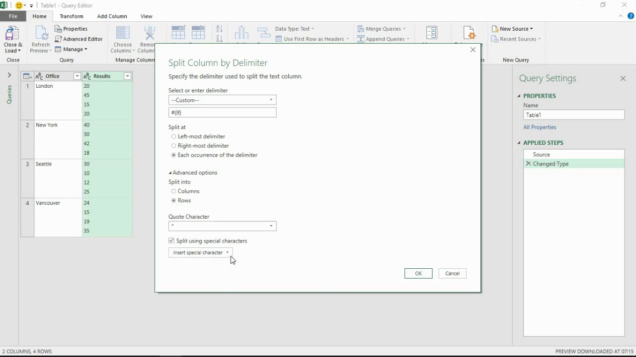Split Multiple Lines into Separate Rows with Excel Power Query