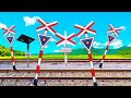 Many Denmark Railroad Crossings Jernbaneoverskæring