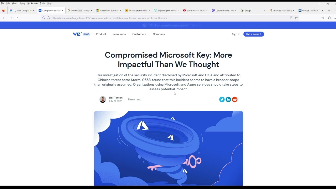 Compromised Microsoft Key more serious than thought? Wiz.io on Chinese group threat Storm-0558