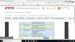 APSU 1000 - Navigate D2L and Make Discussion Post
