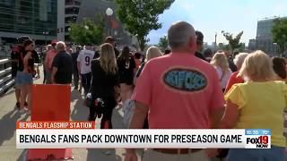 Bengals fans pack downtown for preseason game