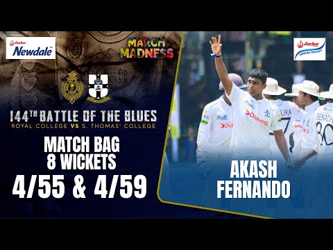 Akash Fernando Match bag 8 Wickets vs Royal College - 144th Battle of the Blues