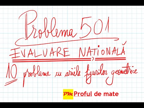 Problema 501: Evaluare Națională : 10 probleme cu ariile figurilor geometrice #profuldemate2020 #EN