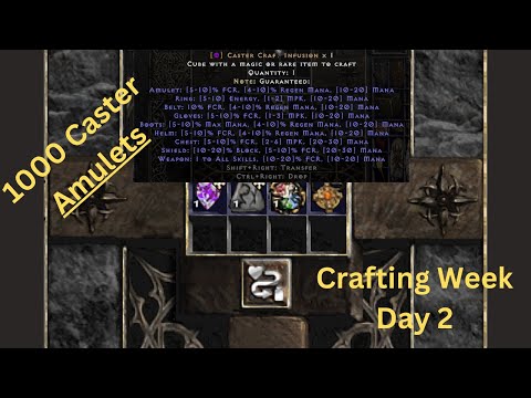 Pd2 S11 - 1000 Caster Amulets Crafting (Crafting week Day 2)