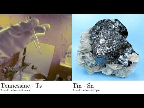 Tennessine - Ts vs Tin - Sn Comparing Element attributes Atoms