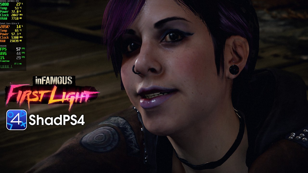 inFAMOUS First Light Gameplay | ShadPS4 0.16.1 WIP pr4742 | PS4 Emulator PC