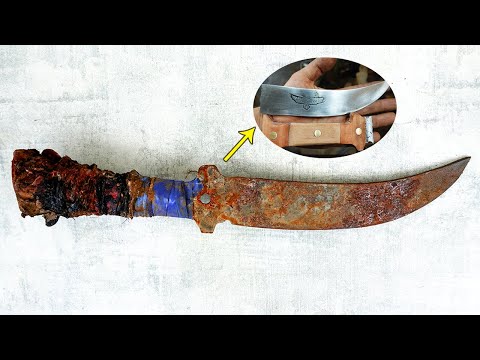 Restoration Curved Rusty Knife And Surprising Fail