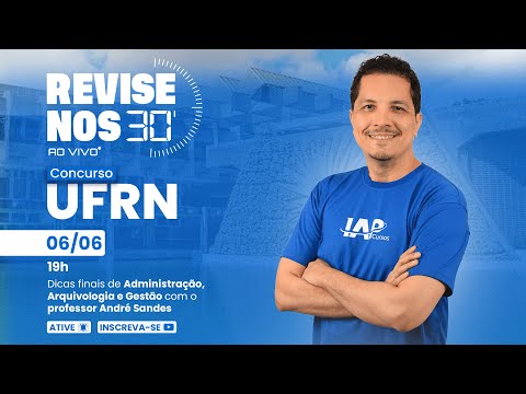 Banner de capa do material gratuito Revise nos 30 - Administração, Arquivologia e Gestão prof. André Sandes