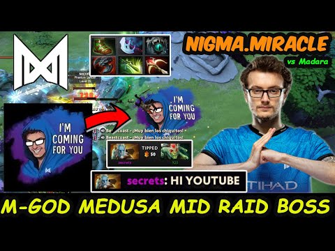 Nigma Miracle Medusa MIDLANE - RAID BOSS INSANE ARROW RIGHT CLICK BUILD Dota 2 pro Gameplay
